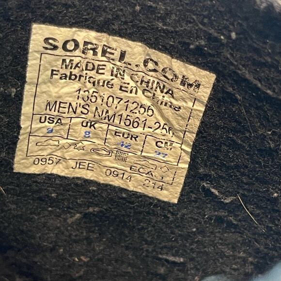 SOREL Premium Leather Winter Insulated Duck Boots Rubber Bottom Men’s Size 9 - Picture 11 of 11